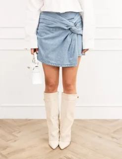 Novy denim skort blauw