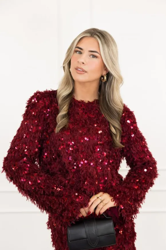Nowy top bordeaux rood