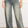 Olivie palazzo fit jeans vintage blauw