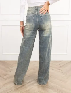 Olivie palazzo fit jeans vintage blauw
