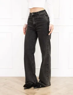 Riley wide leg jeans donker grijs
