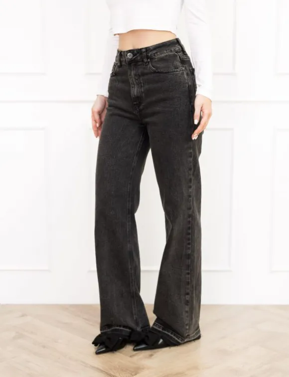 Riley wide leg jeans donker grijs
