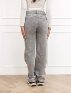 Romi wide leg jeans licht grijs