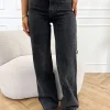 Scottie wide leg jeans donkergrijs