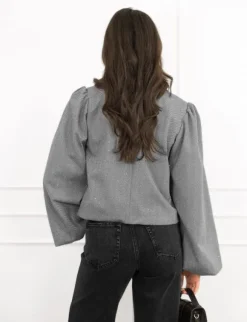 Selena strass blazer grijs
