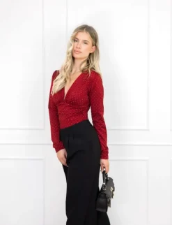 Selma strass body rood