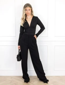 Selma strass body zwart