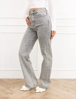 Silke wide leg jeans licht grijs