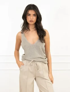 Silvie strass top beige
