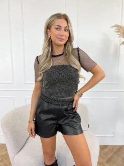 Sinsy glitter top zwart