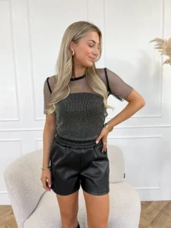 Sinsy glitter top zwart