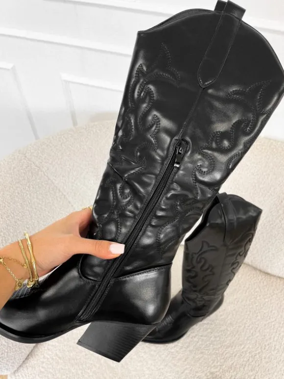 Siska western boots zwart