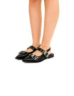 Stevie buckle slingback zwart