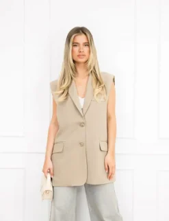 Tessa gilet taupe
