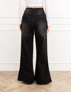 Tezz pallazo fit jeans zwart
