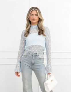 Veerle top blauw