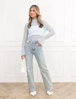 Veerle top blauw