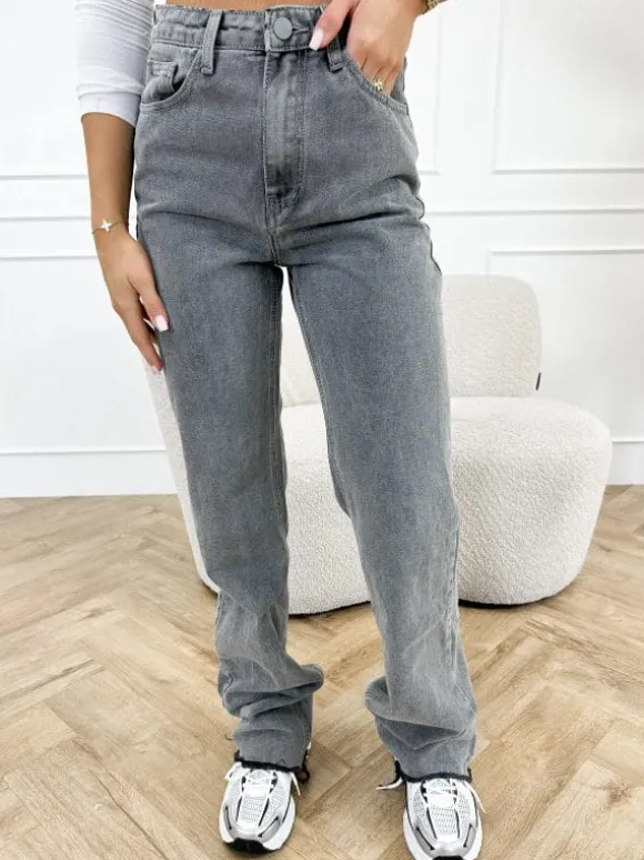 Zari straight leg jeans licht grijs