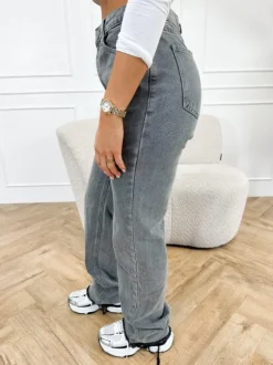 Zari straight leg jeans licht grijs